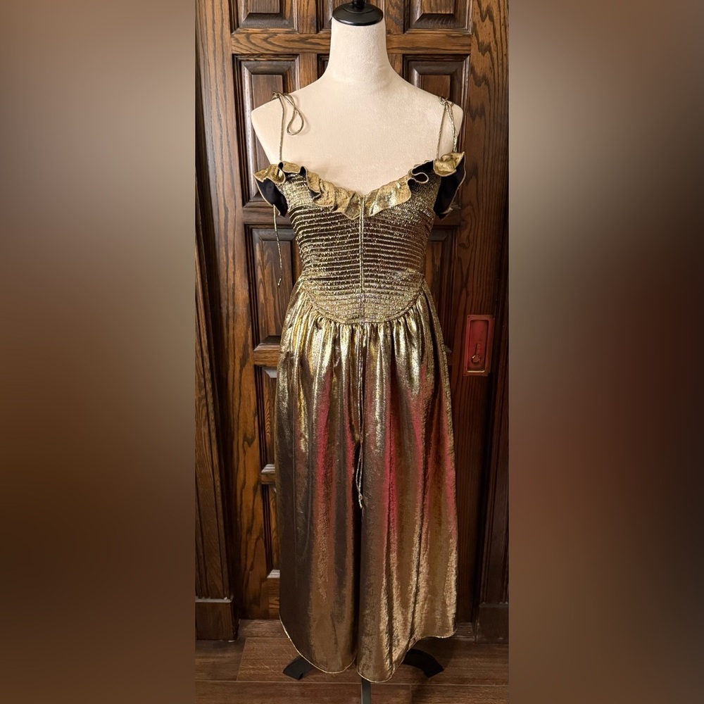 For Love And Lemons Metallic Gold Dress - Picture 6 of 7
